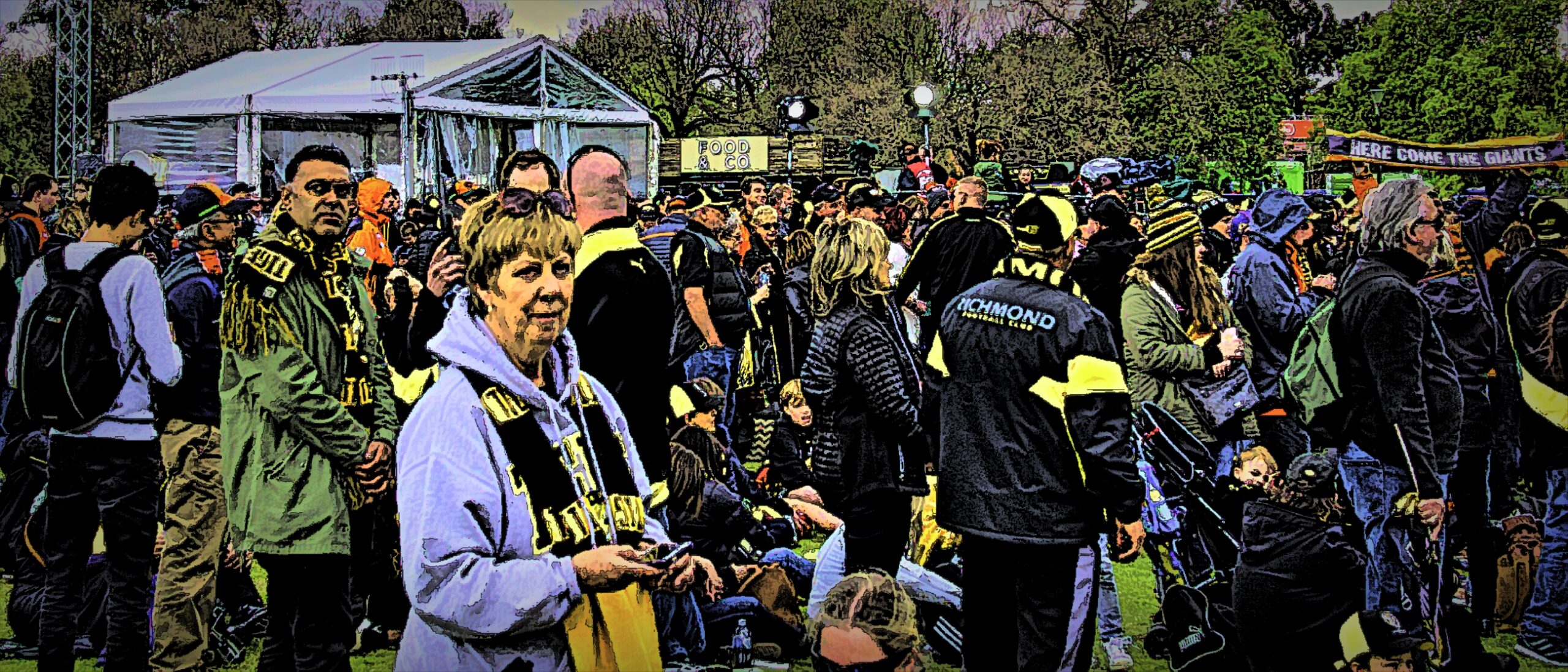 Fans at the Footy Festival in Melbourne, Australia