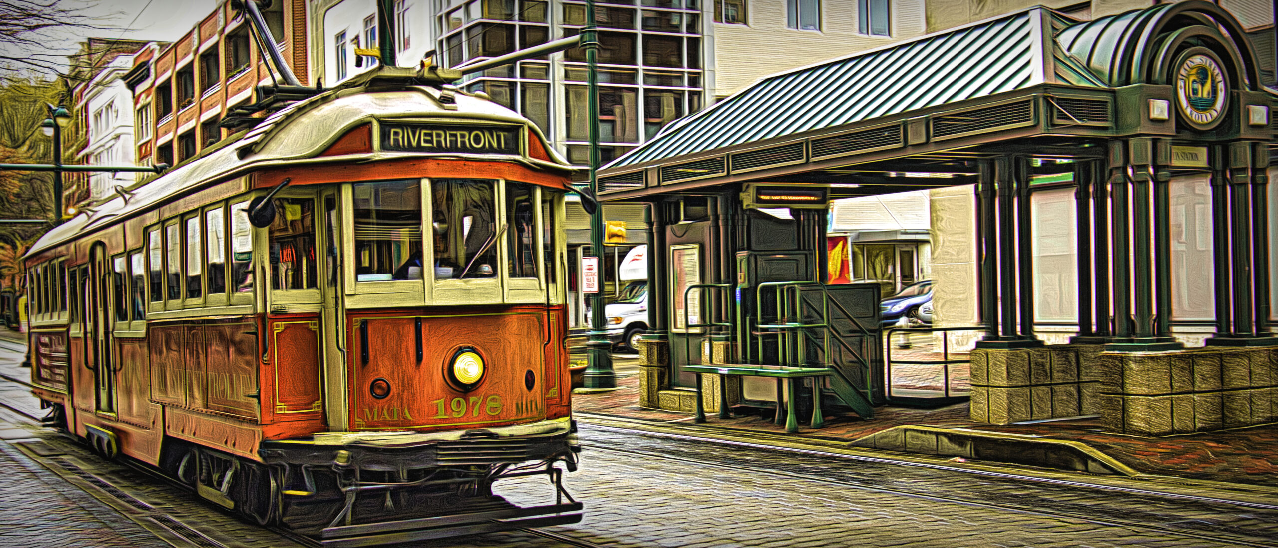 Old streetcar in Memphis, Tennessee