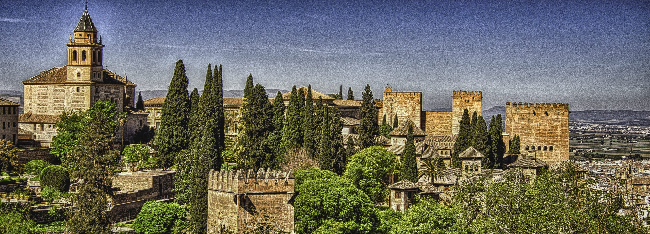 View of Alhambra from Generalife side in Granada, Spain