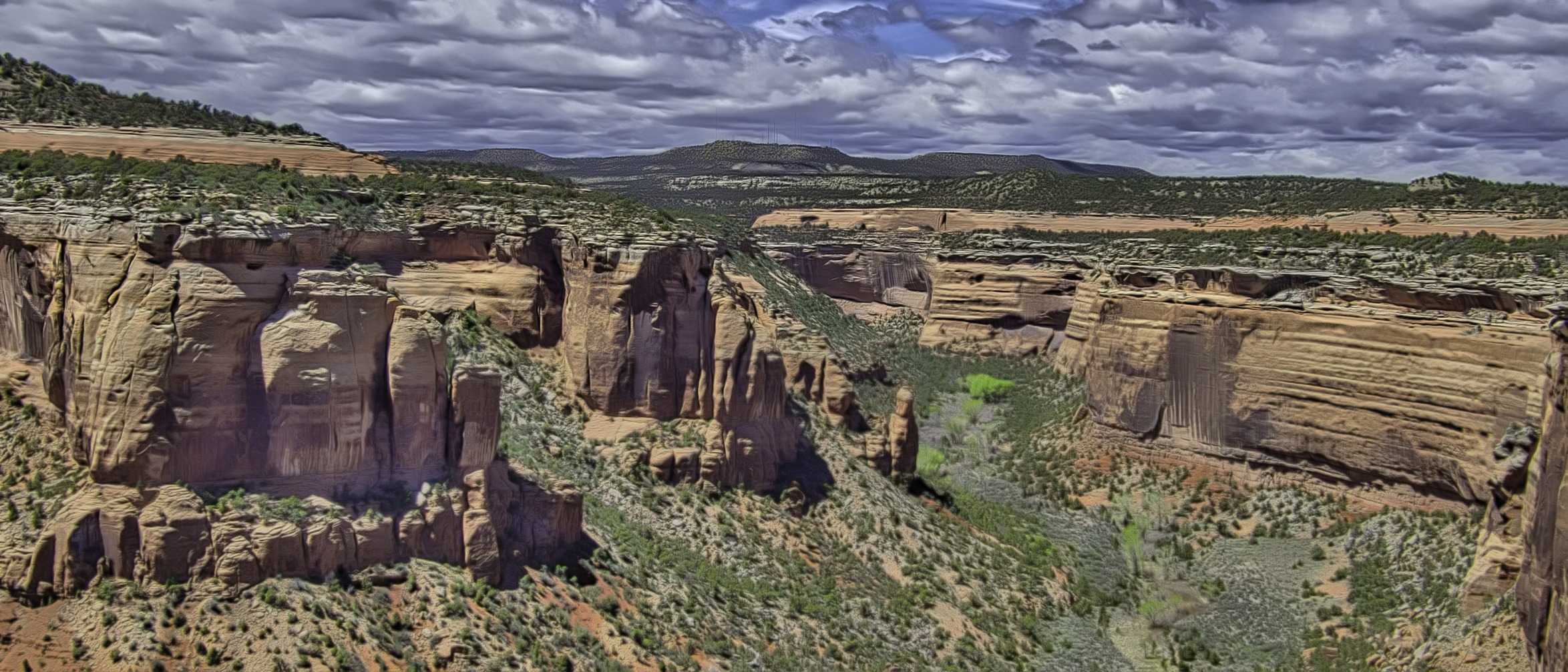 Looking down the canyon at Colorado Monument in Western Colorado