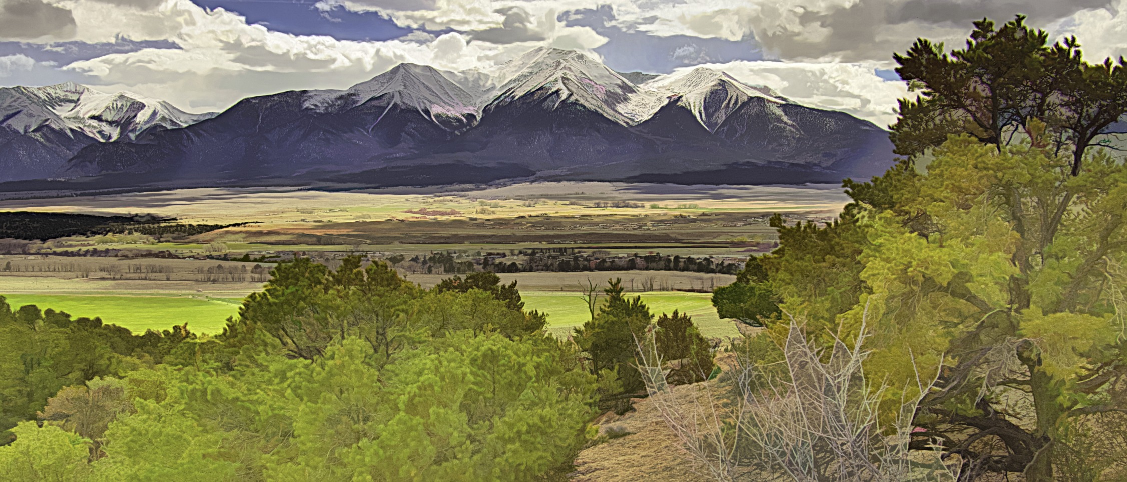 Snow capped mountains in southern Colorado