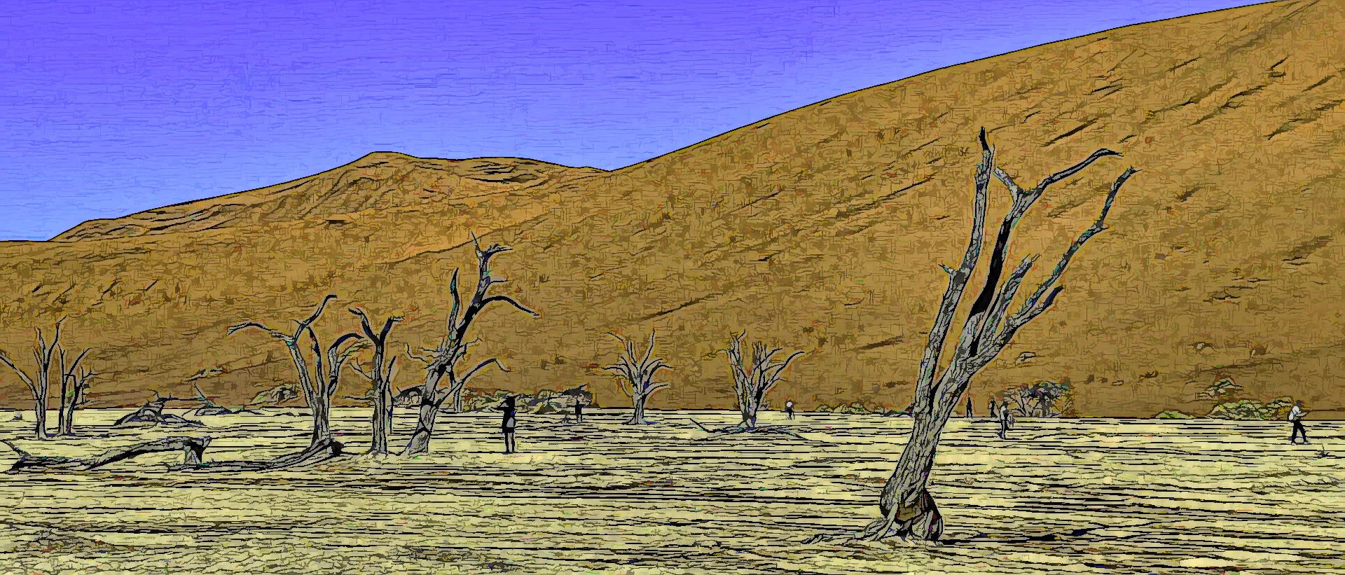 Dead trees in Namibia's desert