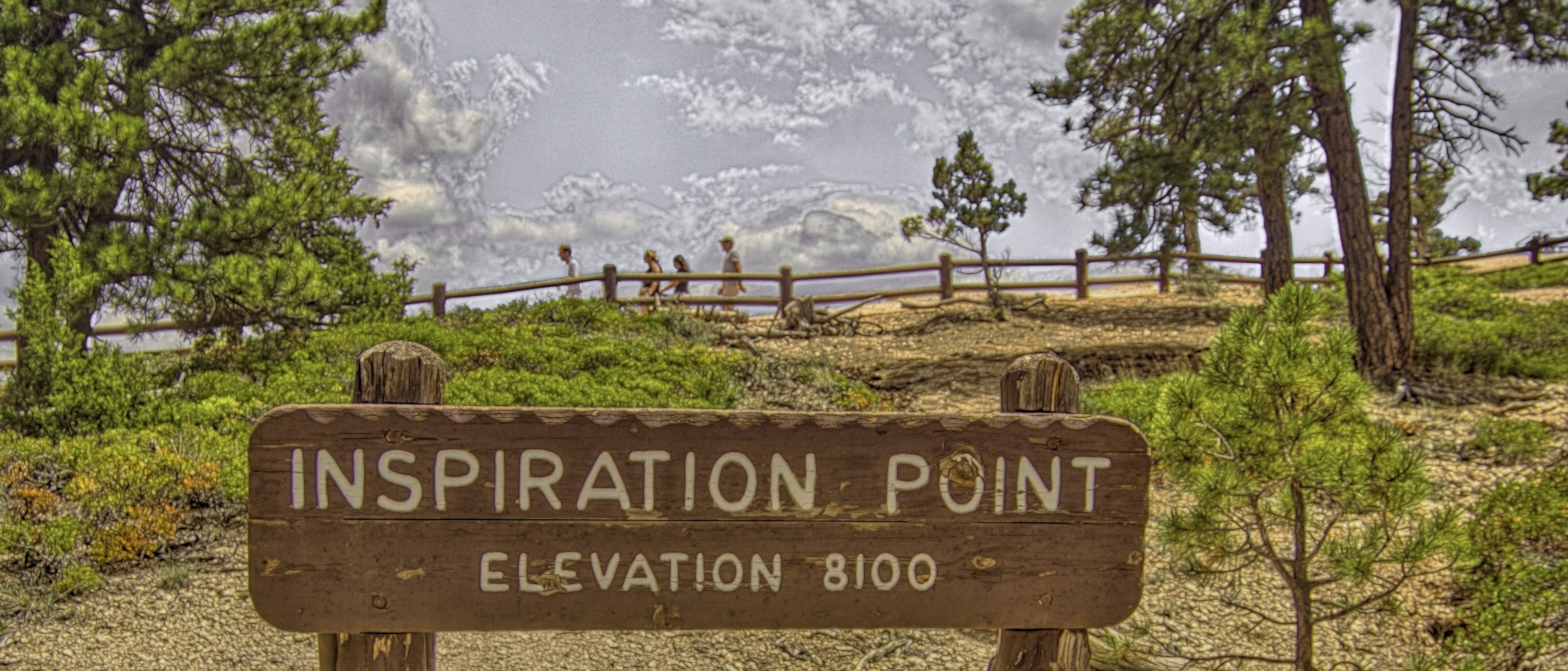 Sign for Inspiration Point at Bryce Canyon National Park in Utah