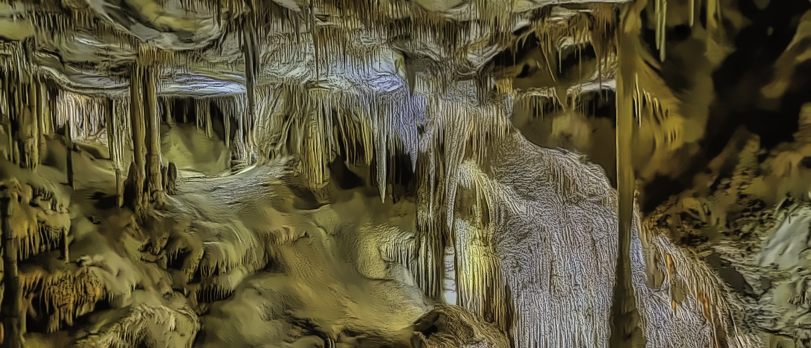 Rock features seen inside the Lehman Caves in Great Basin National Park in Nevada