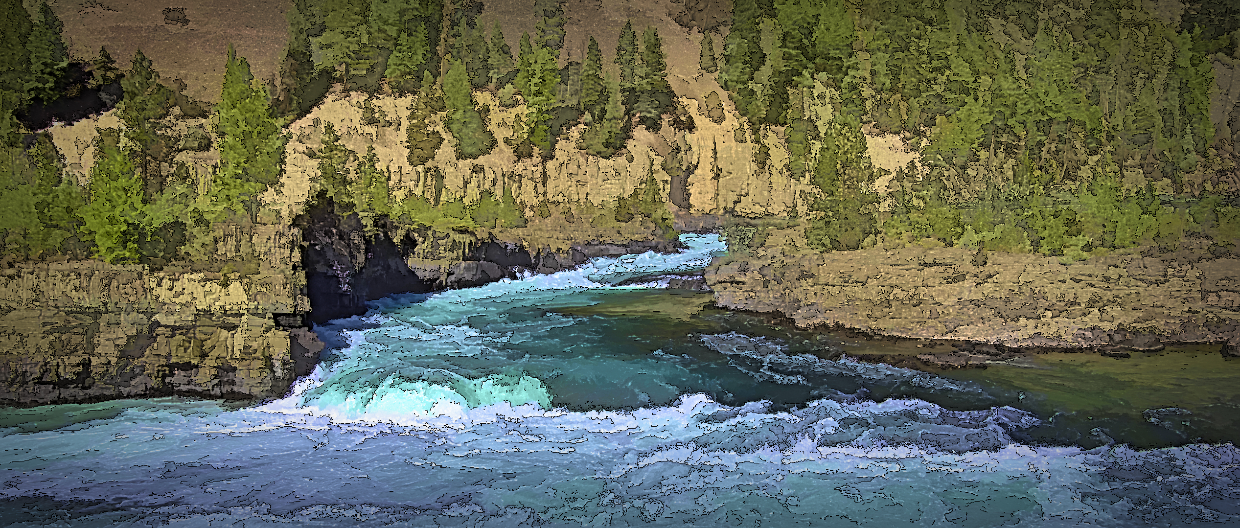 Water comes gushing through a passage in the Kootenai River in Monatan