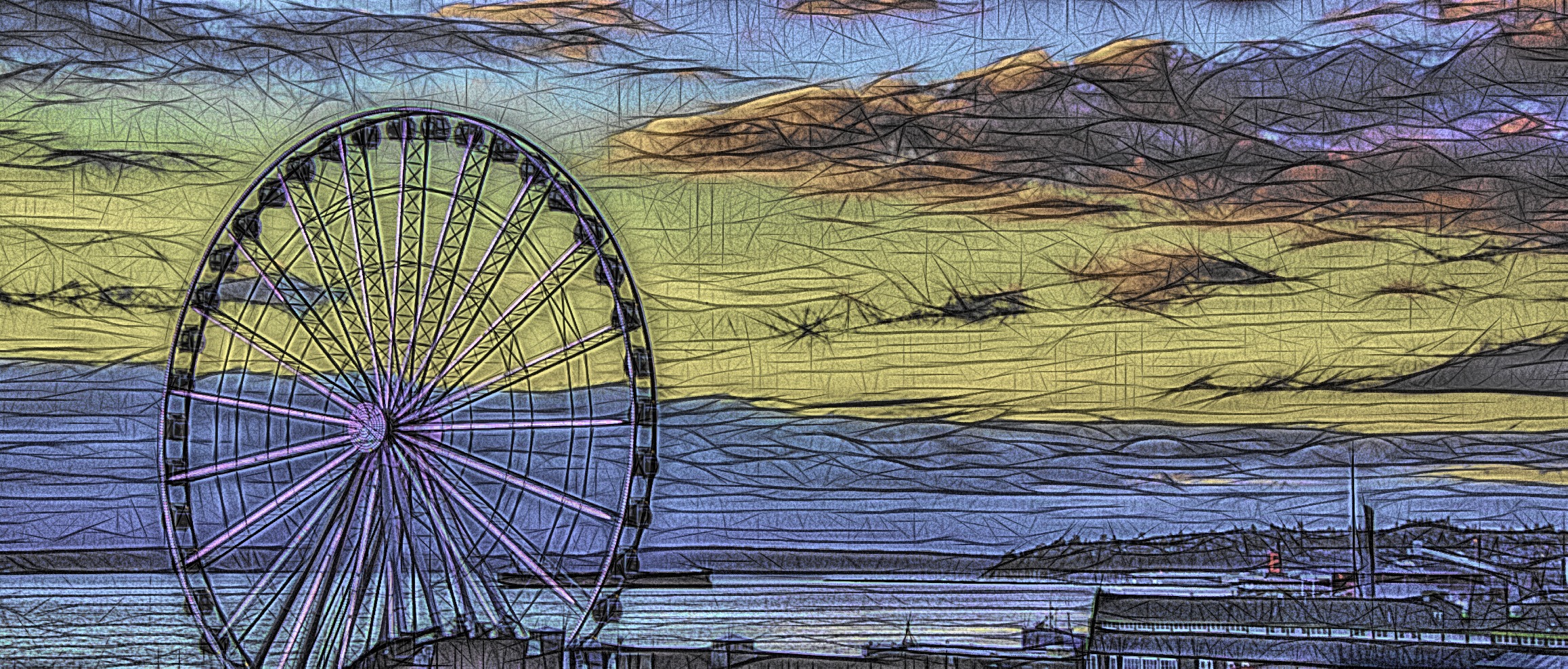 Seattle Wheel on the waterfront in Seattle, Washington