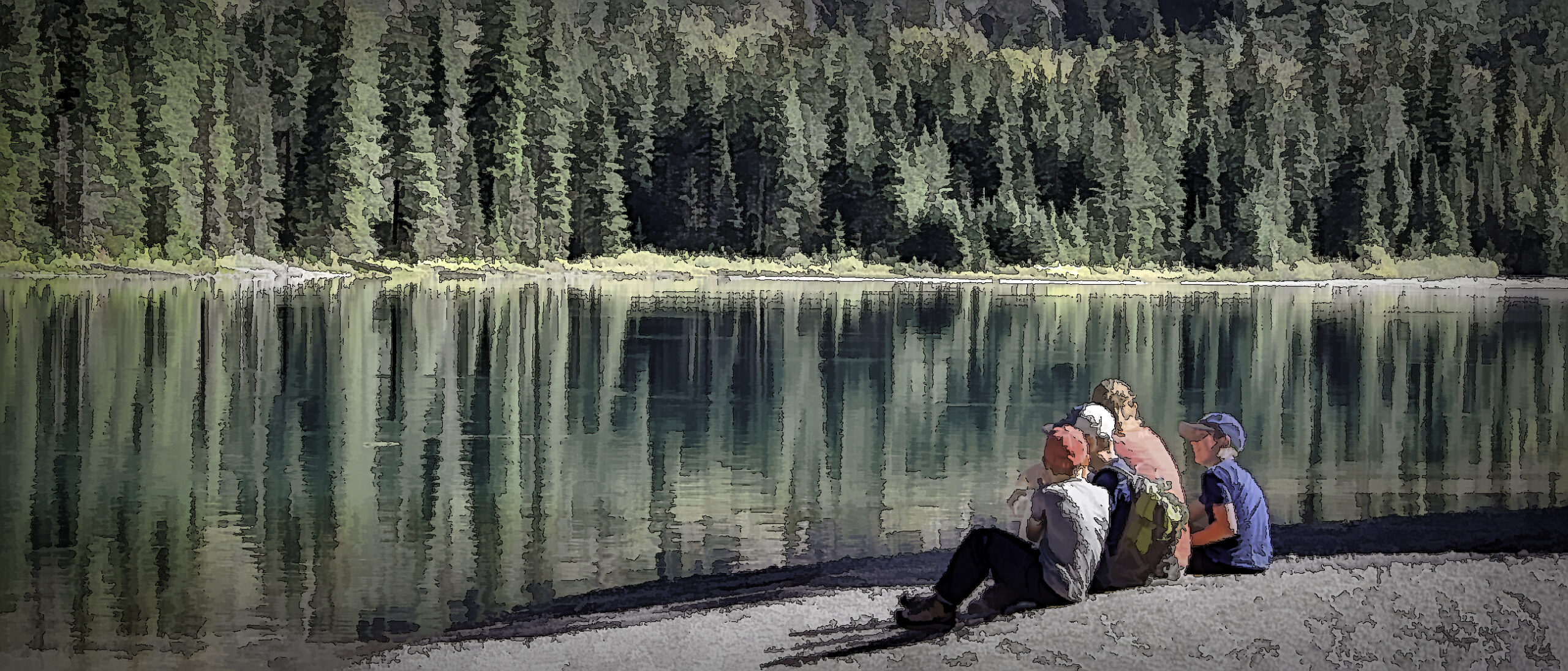 looking out over Avalanche Lake in Glacier National Park in Montana