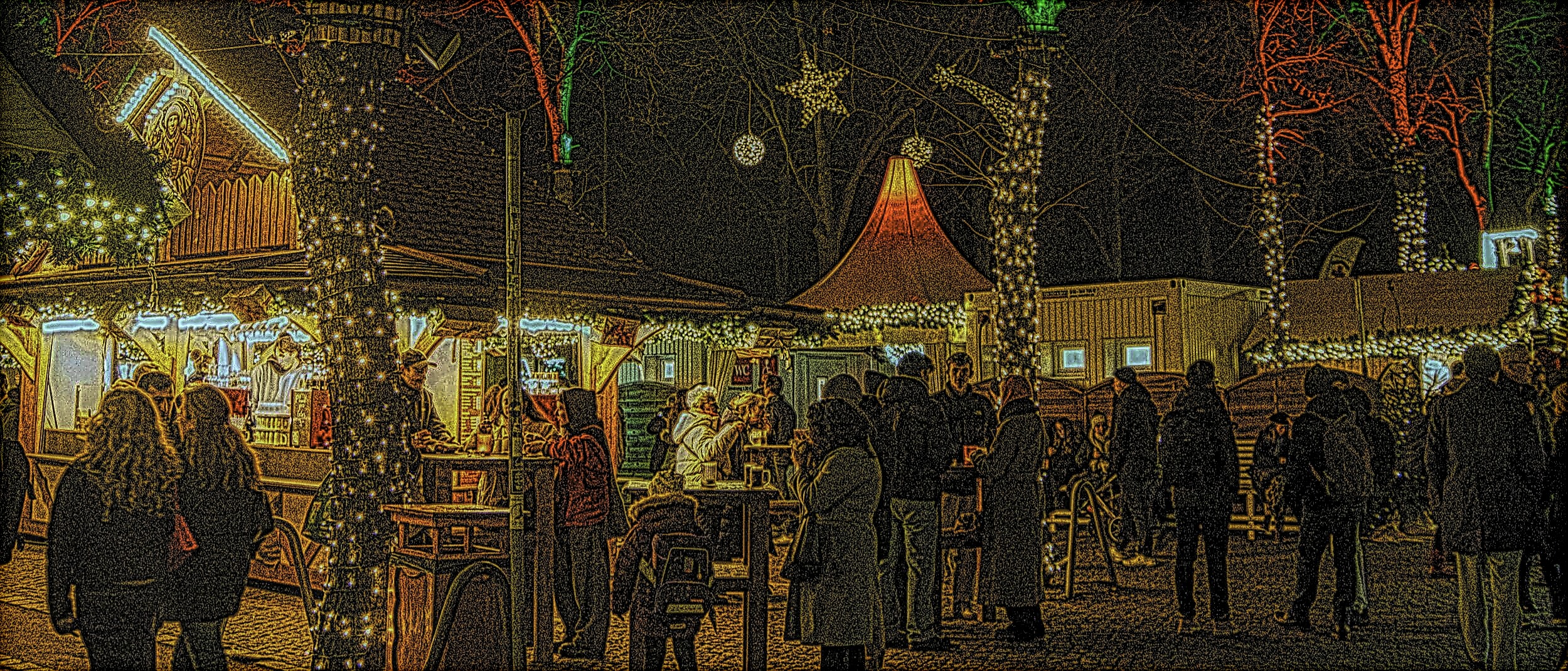 Crowd at a Christmas Market in Berlin, Germany