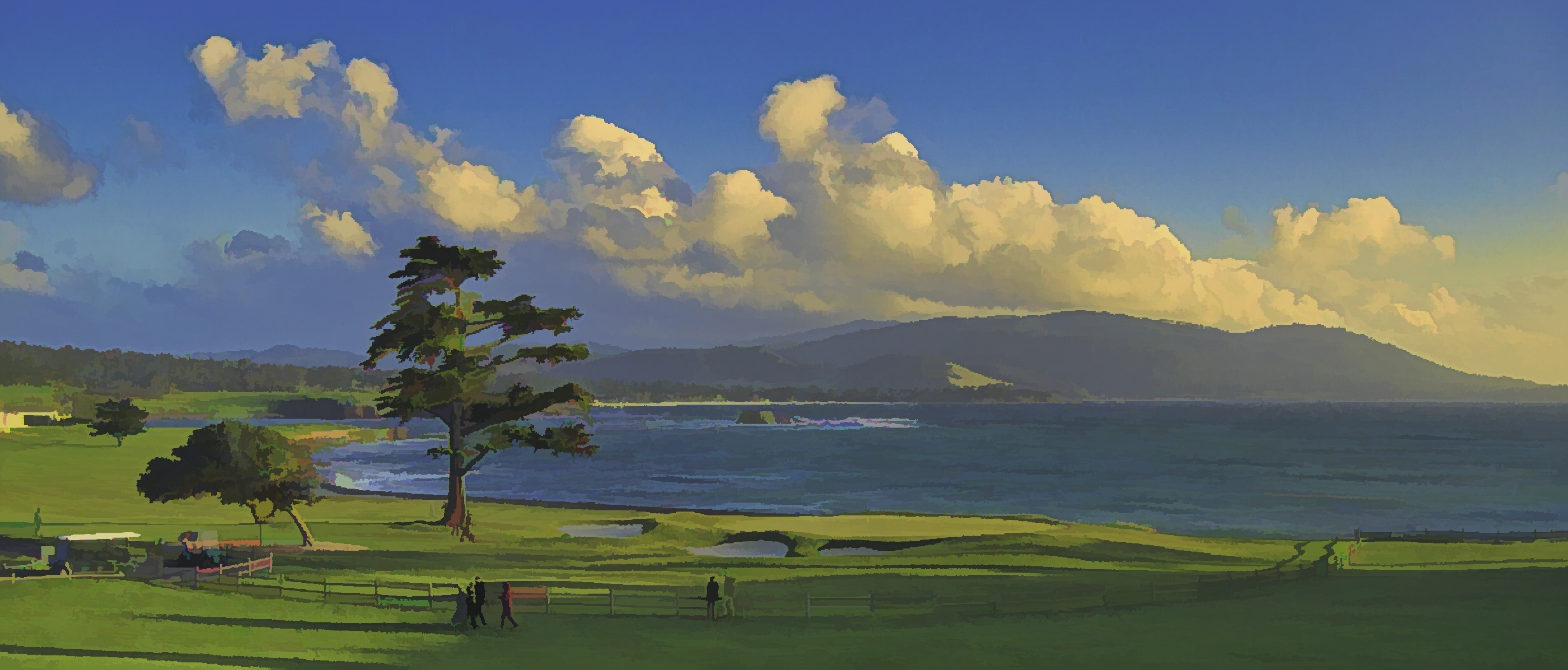 View of the Bay from Pebble Beach Final Hole.
